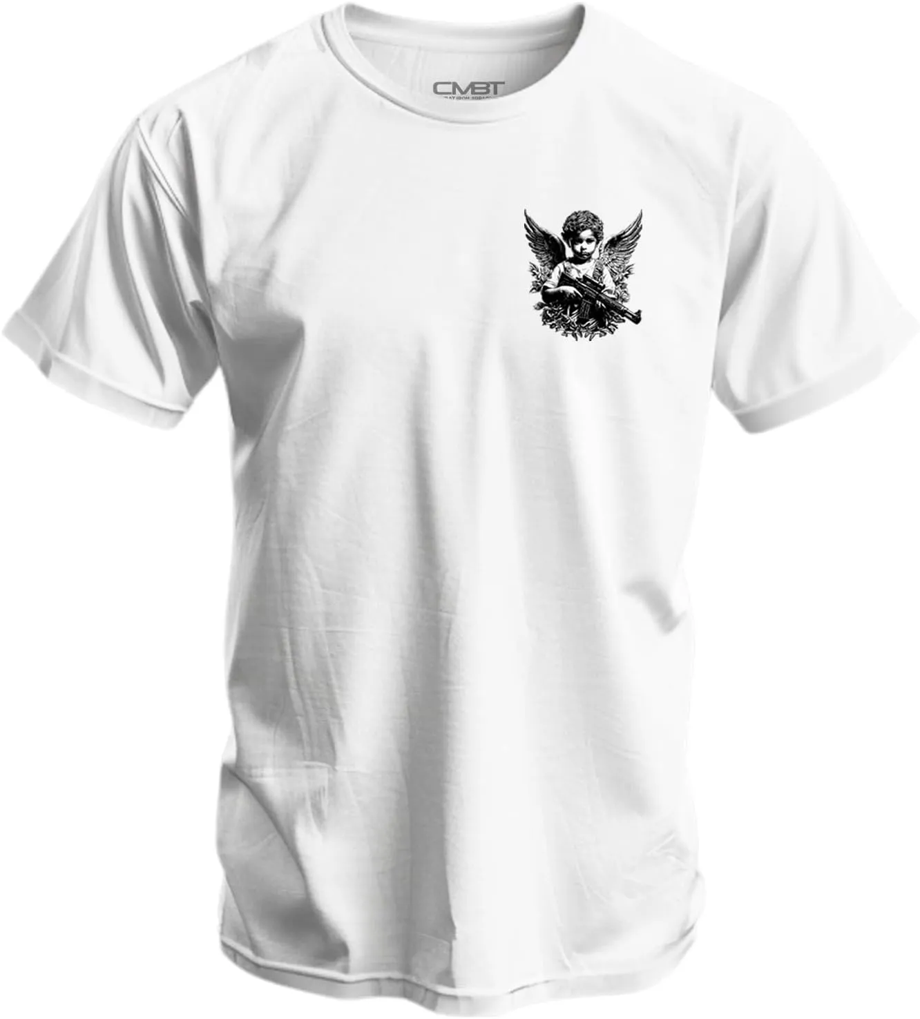 Combat Iron Men's Graphic T-Shirt | Armed Guardian Angel | Cotton-Poly Blend | Athletic Fit, Tagless Comfort