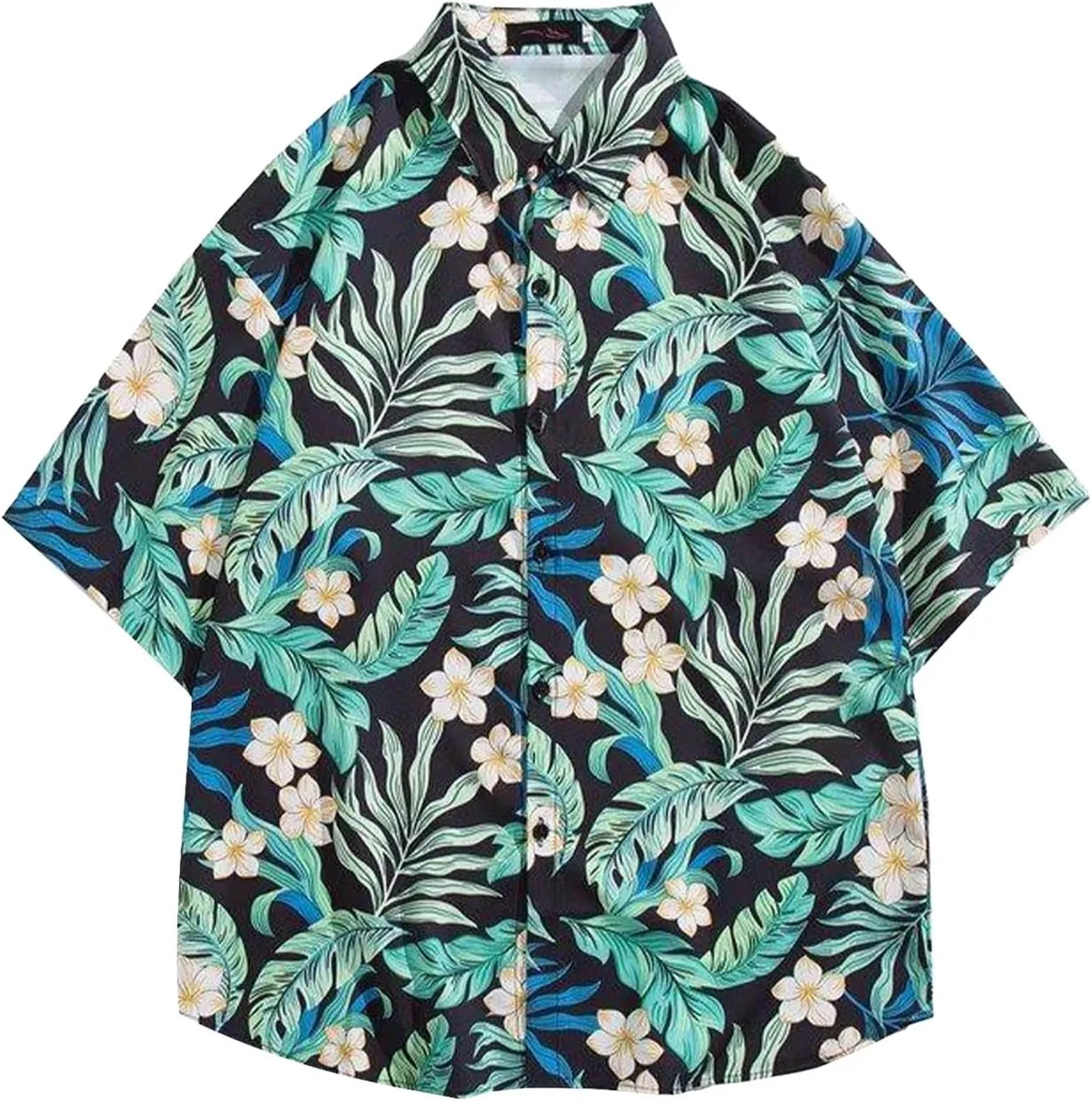 Hawaiian Shirt for Men Short Sleeve Button Down Linen Clothing Tall and Big Tropical Beach Tops Printed