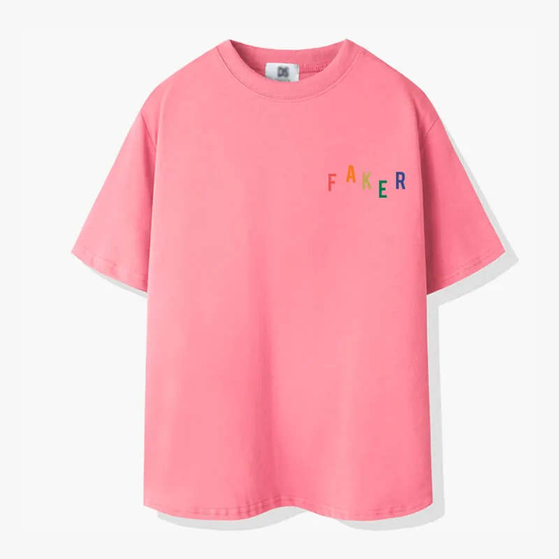 Indie Aesthetic Colored Letters Faker T-Shirt