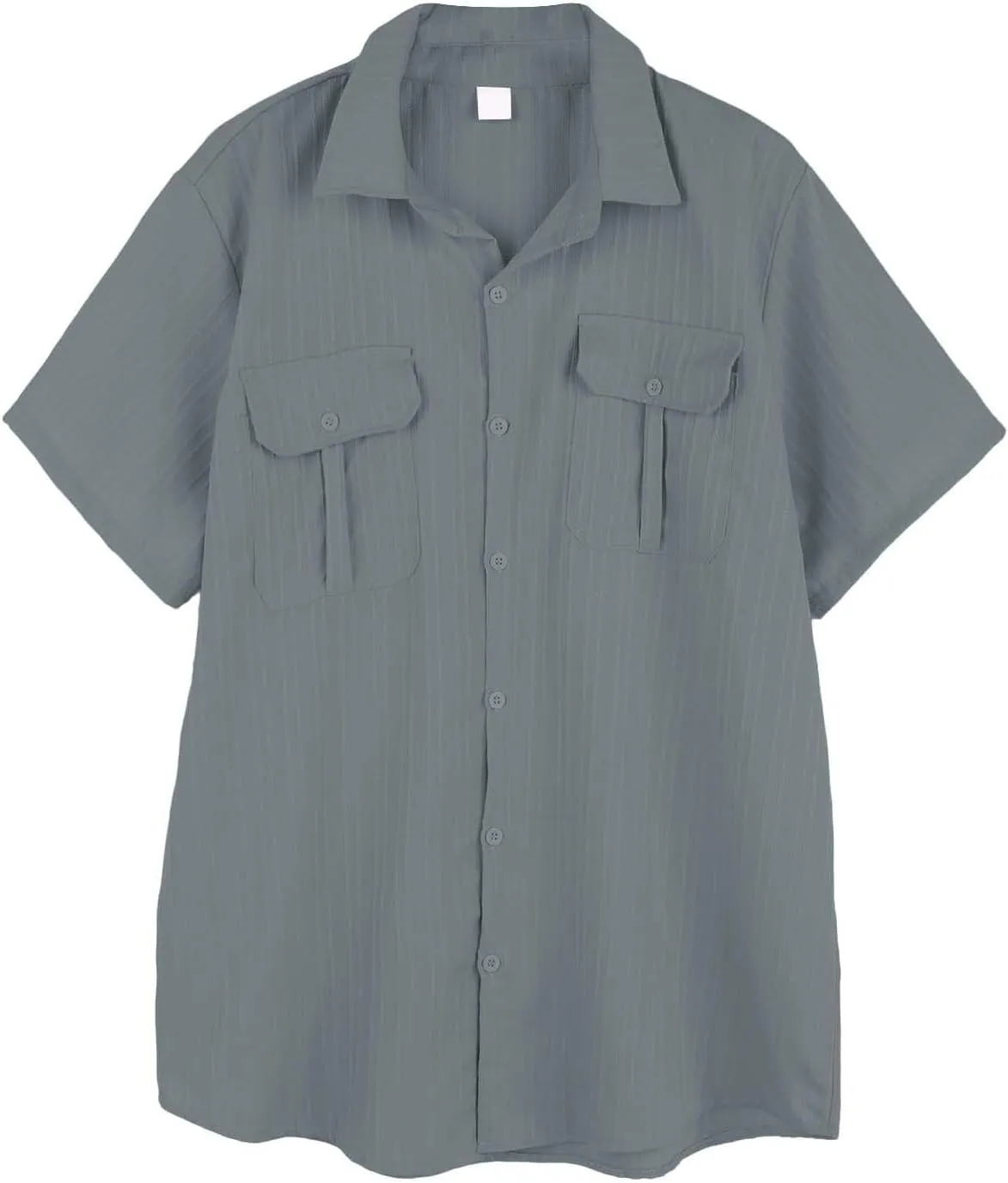 Men's Cotton Linen Short Sleeve Shirts Summer Button Down Loose Shirt Lightweight Wrinkle Beach Tops Vacation 2025