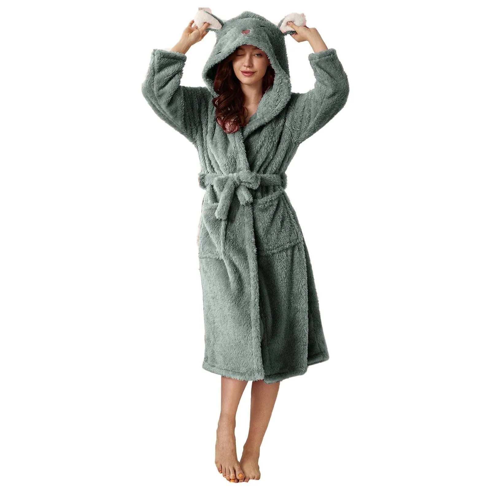 Philandra Bademantel - Warmer Kuschel-Fleece-Bademantel für Damen