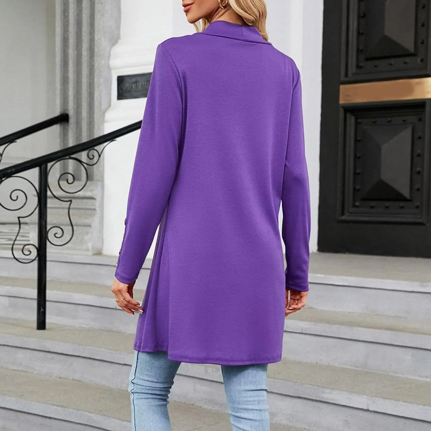 Plus Size Cardigan for Women Dressy Casual Long Sleeve Open Front Knit Chunky Cardigan Sweaters for Womens Coat