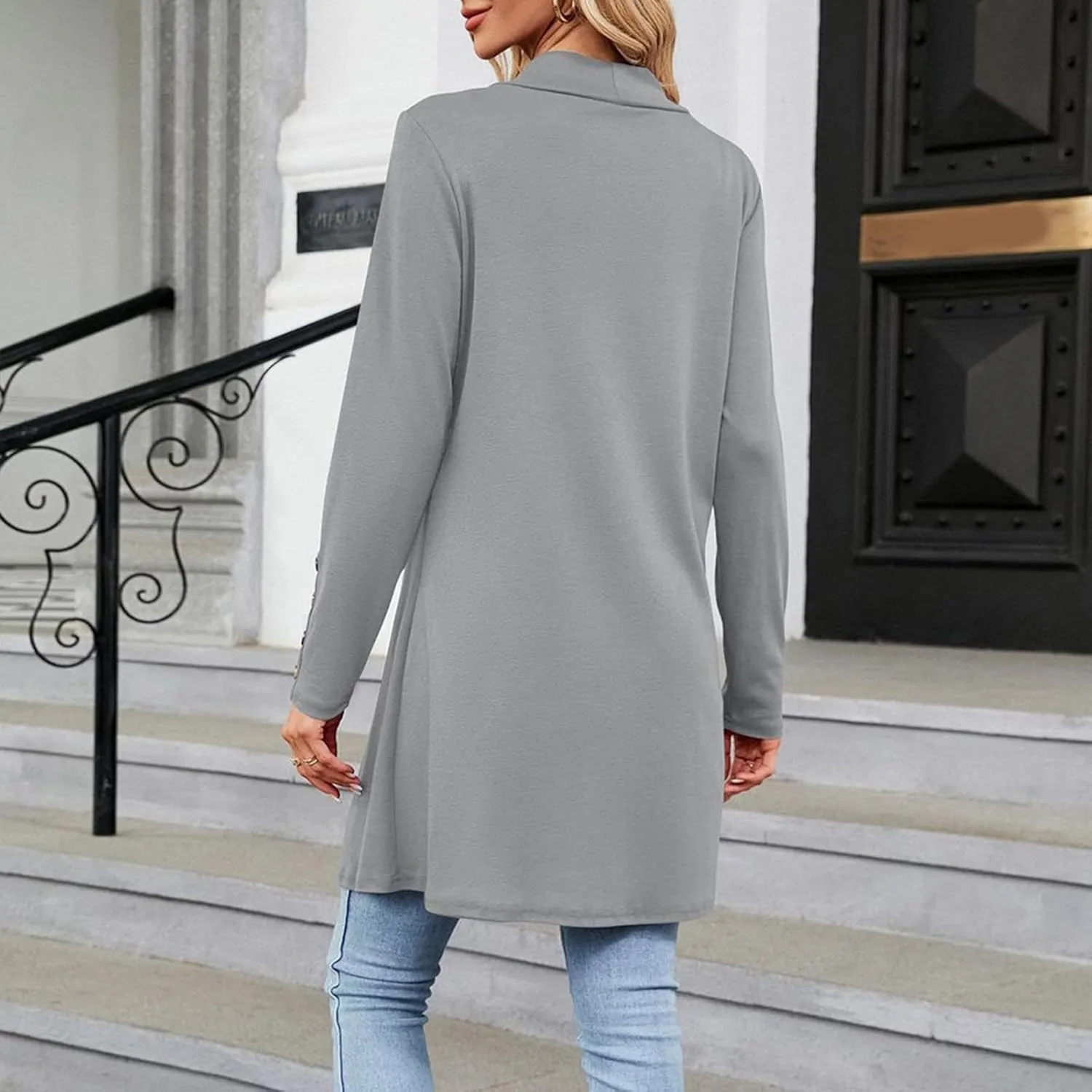 Plus Size Cardigan for Women Dressy Casual Long Sleeve Open Front Knit Chunky Cardigan Sweaters for Womens Coat