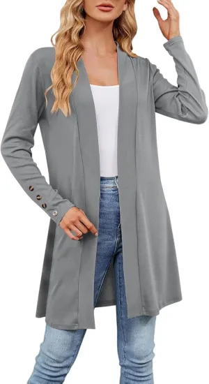 Plus Size Cardigan for Women Dressy Casual Long Sleeve Open Front Knit Chunky Cardigan Sweaters for Womens Coat