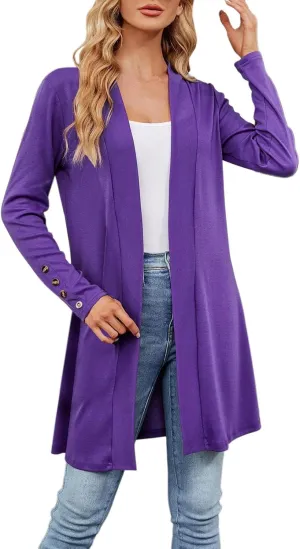 Plus Size Cardigan for Women Dressy Casual Long Sleeve Open Front Knit Chunky Cardigan Sweaters for Womens Coat