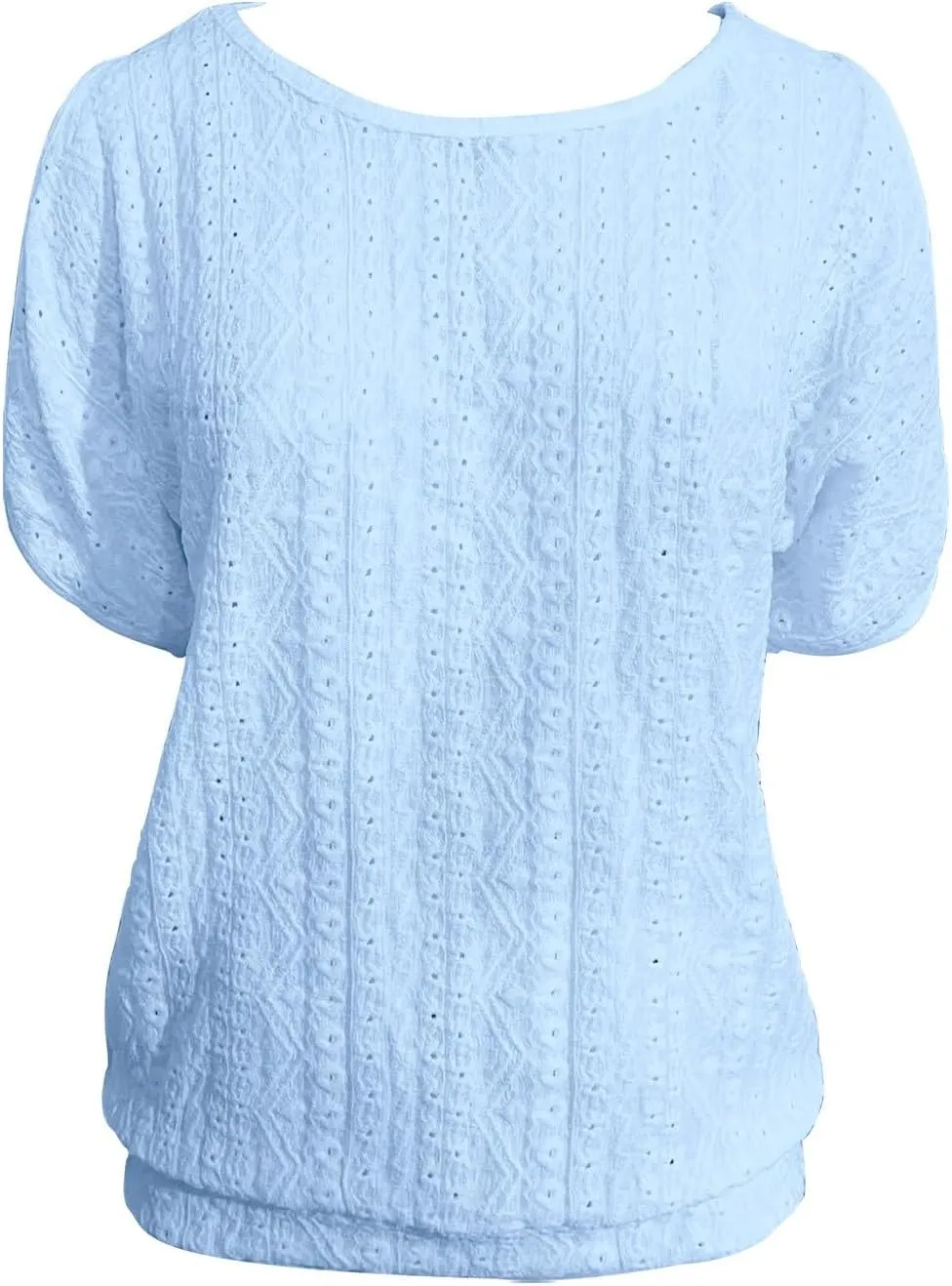 Summer Shirts for Women Off Shoulder Hollow Bat Sleeve Casual T Shirts Lightweight Breathable Street Tunic Tops 2025
