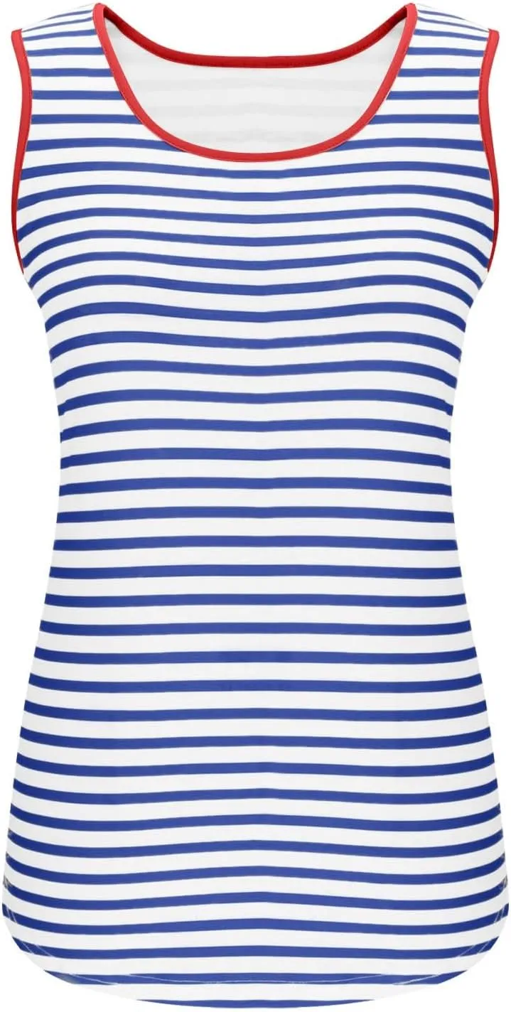 Summer Tank Tops for Women 2025 Striped Tank Top Sleeveless Scoop Neck Loose Fit Color Block Tops Fashion Clothes