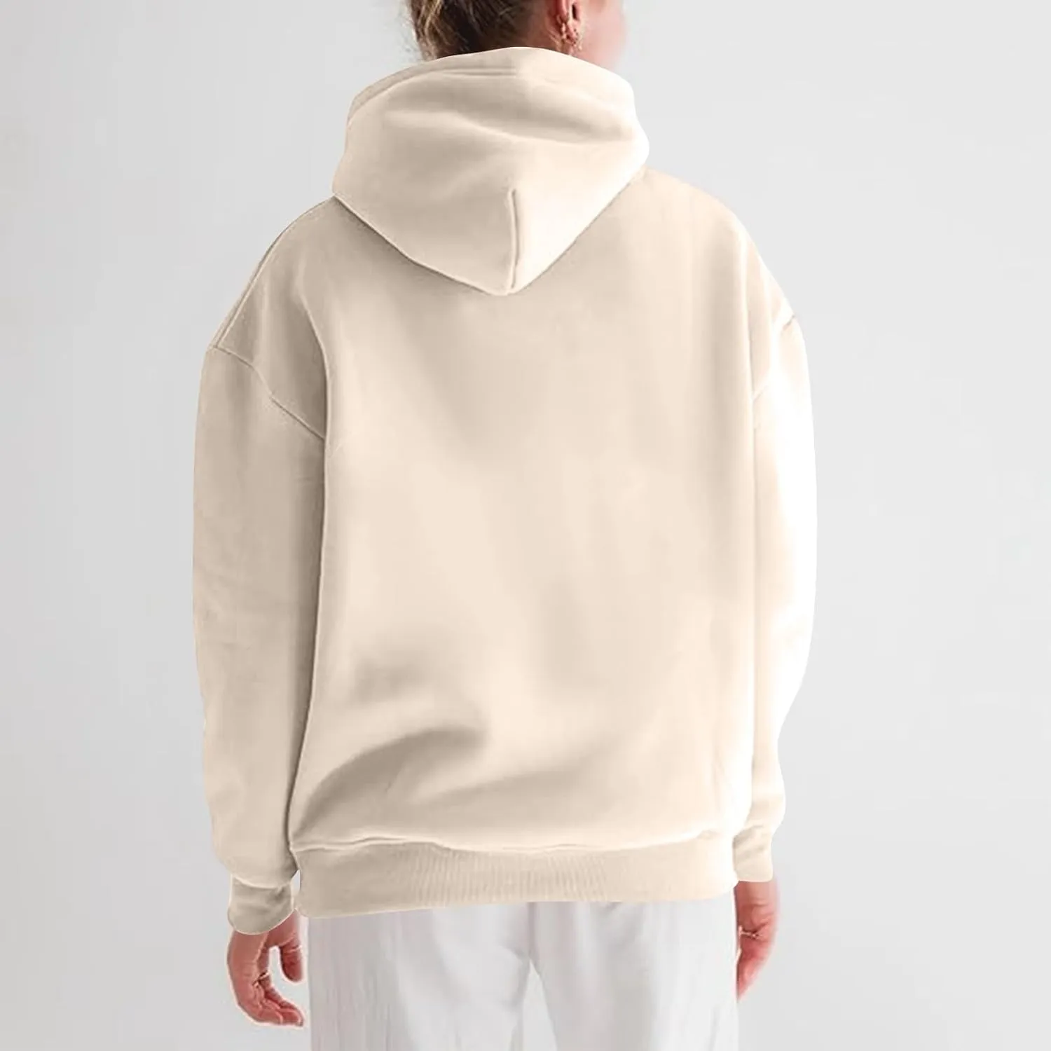 Womens Hoodies Preppy Oversized Sweatshirt Fall Fashion Fleece Pullover Casual Long Sleeve Tops With Pockets