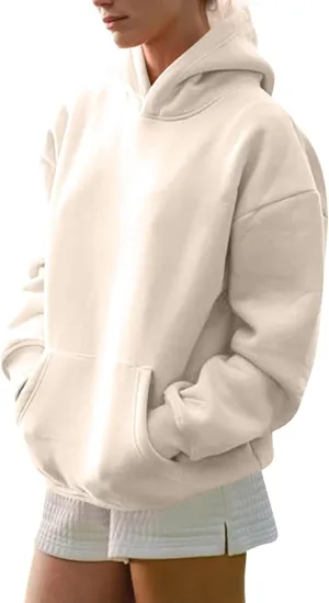 Womens Hoodies Preppy Oversized Sweatshirt Fall Fashion Fleece Pullover Casual Long Sleeve Tops With Pockets