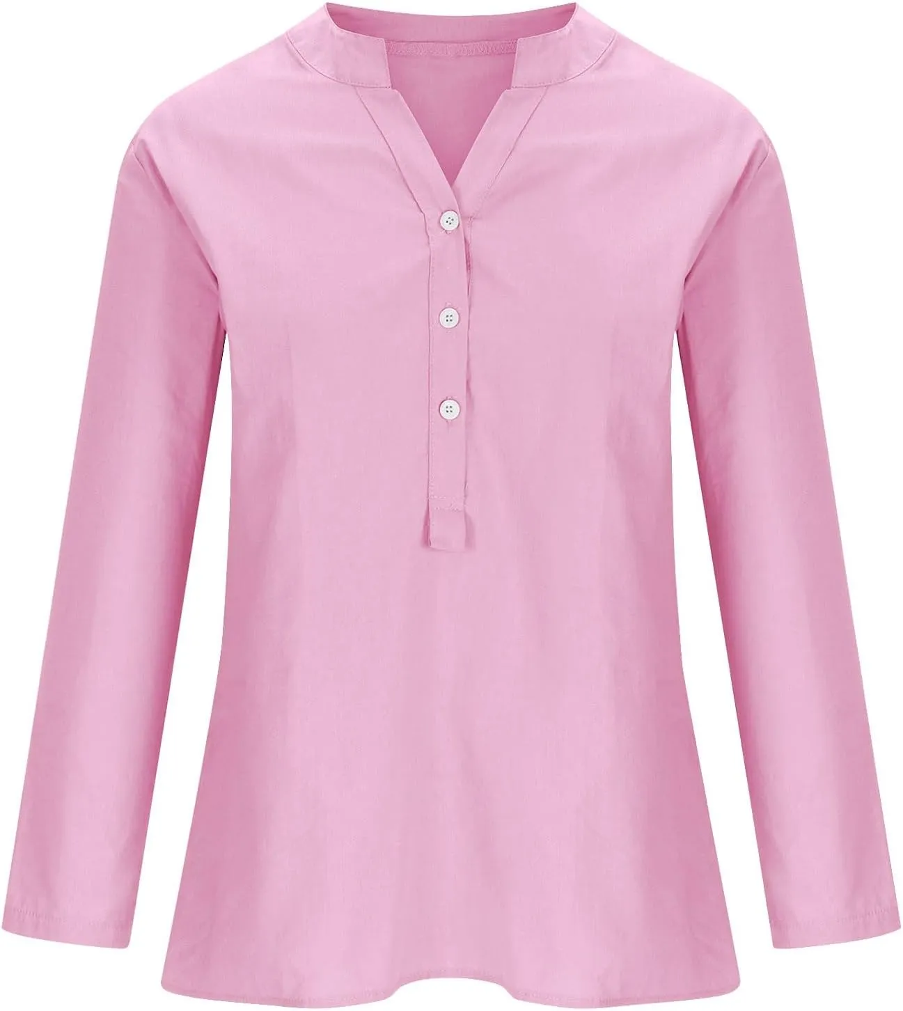 Women's Linen Button Down Shirts 2025 Short Sleeve V Neck Tshirts Light Weight Plain Blouses Casual Fit Tunic Tops