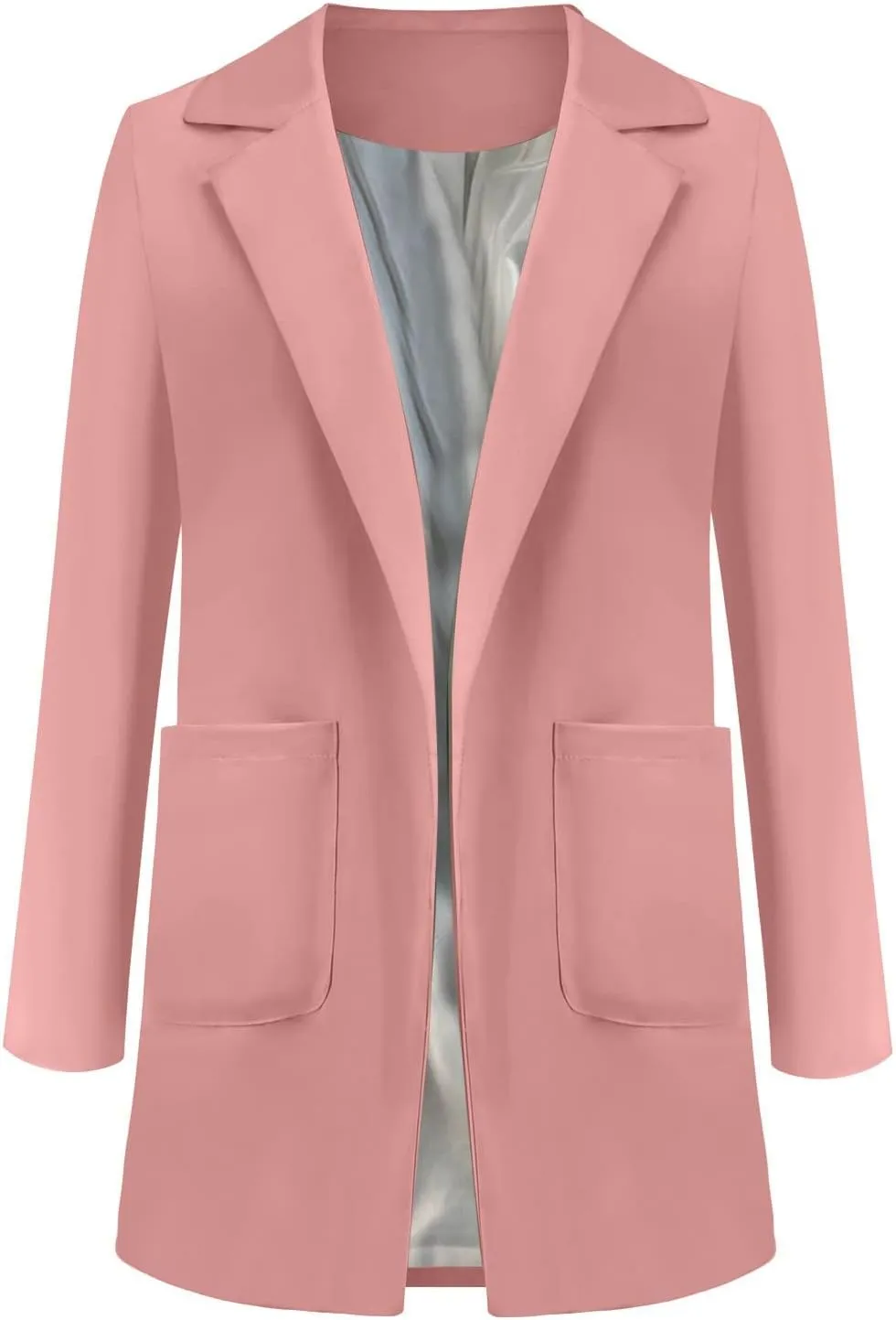 Womens Open Front Cardigan Blazers Business Work Trendy Formal Suit Jackets Long Sleeve Lapel Shrug Coat with Pockets